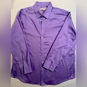 Joseph Abboud dress shirt, vibrant purple, neck 18 1/2, length 34/35